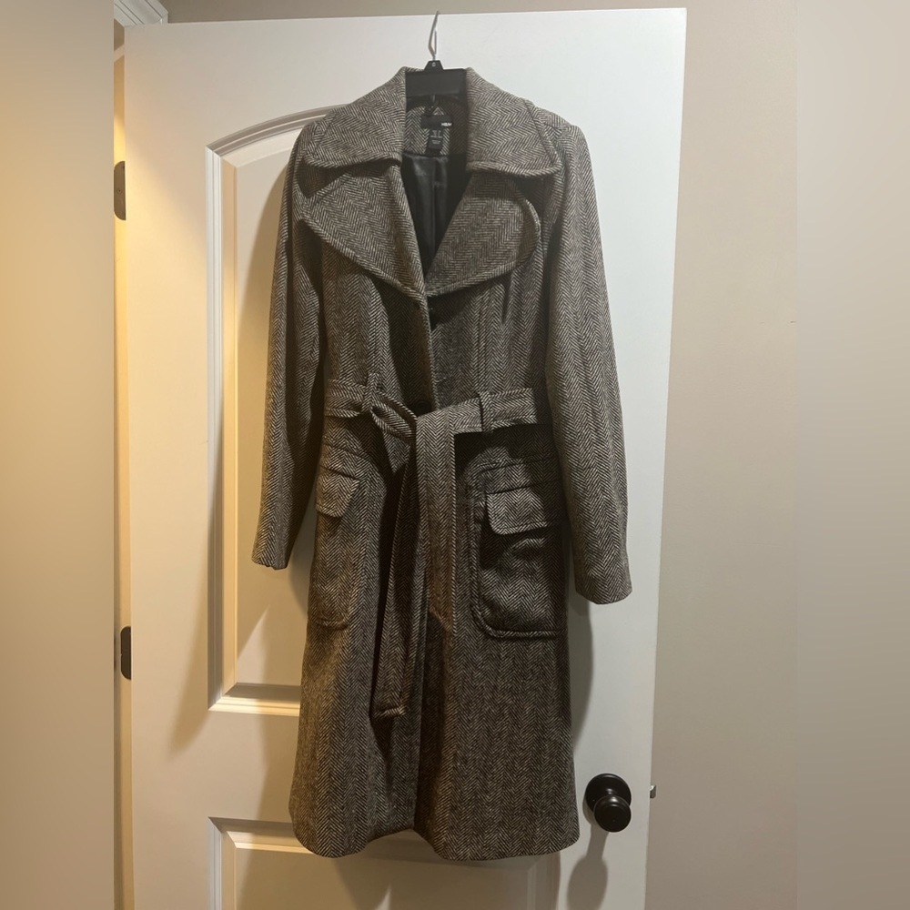 Black and brown pea coat